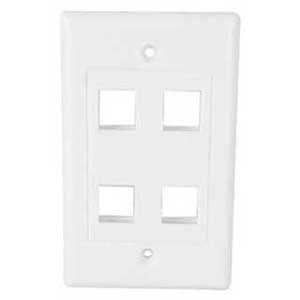 WALL PLATE 4PORT WHITE DESIGN