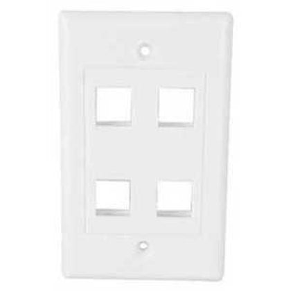 WALL PLATE 4PORT WHITE DESIGN