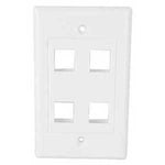 WALL PLATE 4PORT WHITE DESIGN