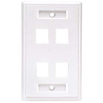 WALL PLATE 4PORT WHITE