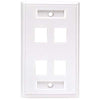 WALL PLATE 4PORT WHITE
