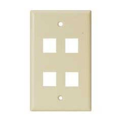 WALL PLATE 4PORT IVORY