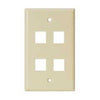 WALL PLATE 4PORT IVORY