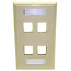 WALL PLATE 4PORT IVORY