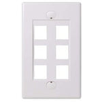 WALL PLATE 6PORT WHITE DESIGN