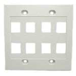 WALL PLATE 8PORT DUAL WHT