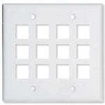 WALL PLATE 12PORT DUAL WHITE