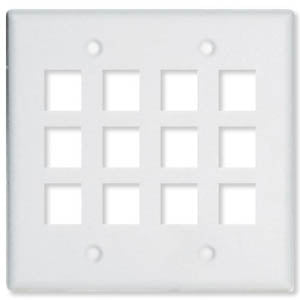 WALL PLATE 12PORT DUAL WHITE