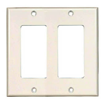 WALL PLATE DECORA ELECT 2POS WHT PLASTIC