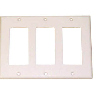 WALL PLATE DECORA ELECT 3POS WHT PLASTIC