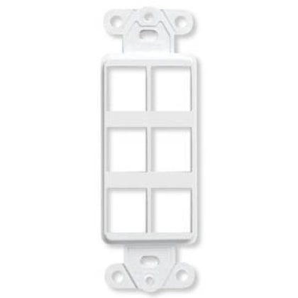 WALL PLATE DECORA INSERT 6PORT WHITE
