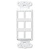 WALL PLATE DECORA INSERT 6PORT WHITE