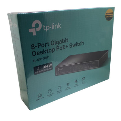 POE SWITCH 8PORT GIGABIT WITH 4PORT POE+ PORTS WITH 64W