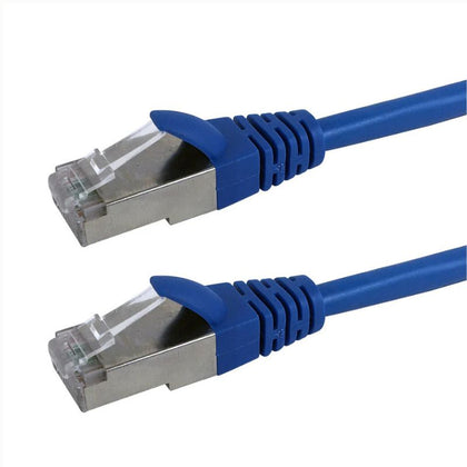 PATCH CORD CAT6 BLUE 2FT SHIELD CMR RISER