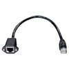 PATCH CORD EXTENSION 0.98FT BLK PANEL MOUNT