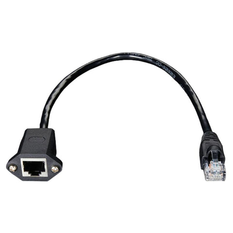 PATCH CORD EXTENSION 0.98FT BLK PANEL MOUNT