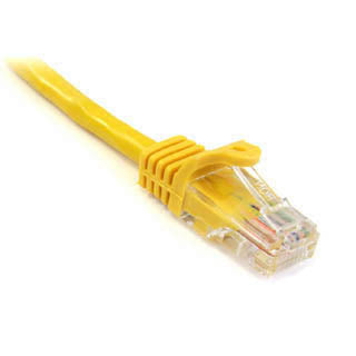 PATCH CORD CAT5E YEL 1FT SNAGLESS BOOT