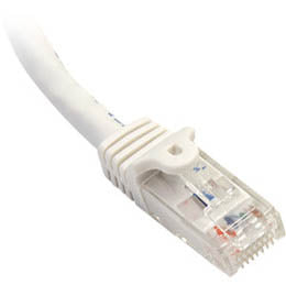 PATCH CORD CAT5E WHT 10FT SNAGLESS BOOT