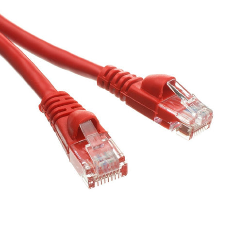 PATCH CORD CAT5E RED 1FT SNAGLESS BOOT