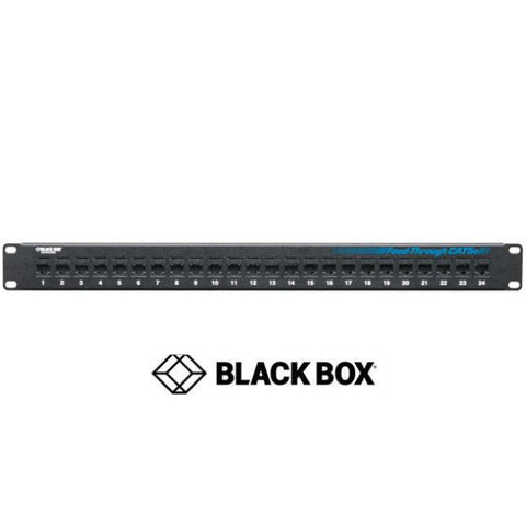 PATCH PANEL 24PORT CAT5E BLK 1U RACK MOUNTABLE FEED THROUGH