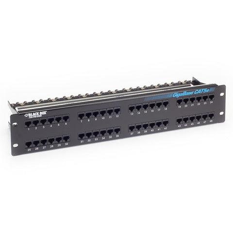 PATCH PANEL 48PORT CAT5E BLK 2U RACK MOUNTABLE 110