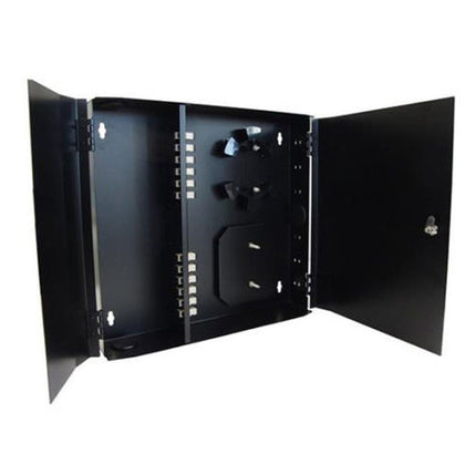 FIBER WALL CABINET 24 PORT FRONT OPEN LOCKABLE BLACK