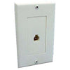 WALL PLATE MOD JK 6P4C PLASTIC WHITE