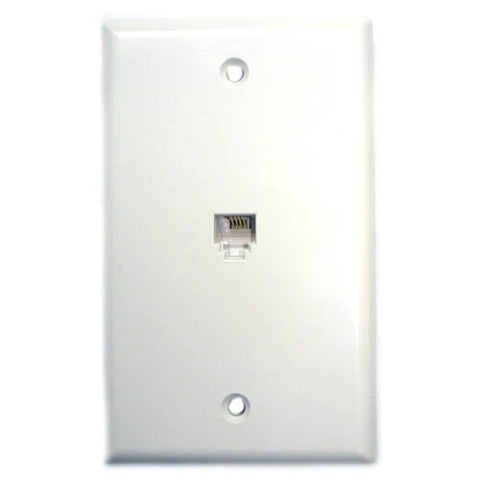 WALL PLATE MOD JK 6P4C TOOLESS WHITE