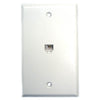 WALL PLATE MOD JK 6P4C PLASTIC WHITE