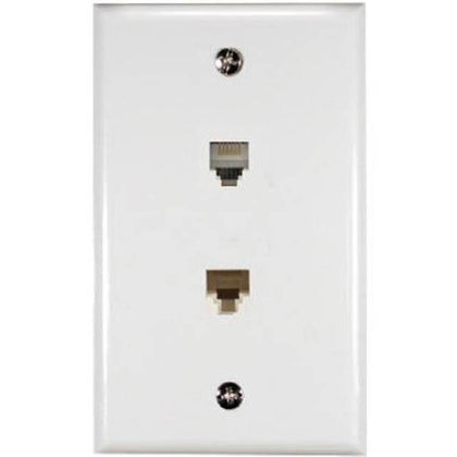 WALL PLATE MOD JK 6P4C DUAL PLAS