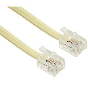 MODULAR CABLE 6P4C M/M 25FT WHT