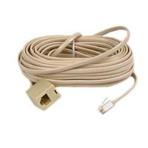 MODULAR CABLE 6P4C M/F 25FT WHITE