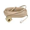 MODULAR CABLE 6P4C M/F 25FT WHITE