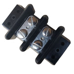 TERM BLOCK 2P FLUSH 2ROW 50A 300V 8-28AWG BLK