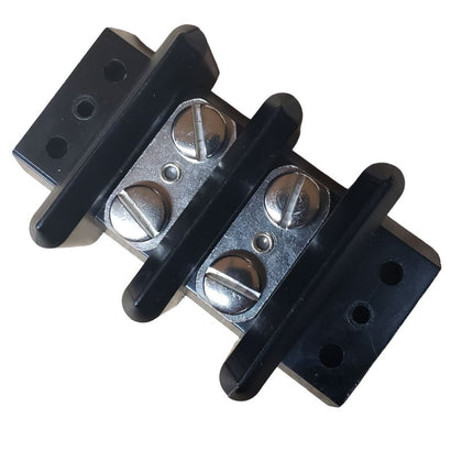 TERM BLOCK 2P FLUSH 2ROW 50A 300V 8-28AWG BLK