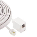 MODULAR CABLE 6P4C M/F 25FT WHITE