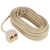 MODULAR CABLE 6P4C M/2F 25FT BEIGE