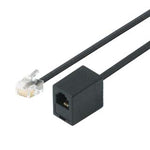 MODULAR CABLE 6P4C M/F 50FT BLACK