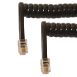 MODULAR CABLE 4P4C M/M 7FT CURLY BLACK