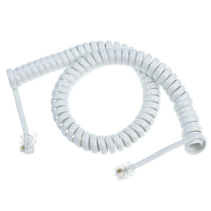 MODULAR CABLE 4P4C M/M 15FT WHT CURLY