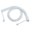 MODULAR CABLE 4P4C M/M 15FT WHT CURLY