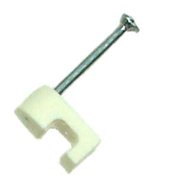 CABLE CLAMP TELEPHONE WITH NAIL 5.5MM WHITE