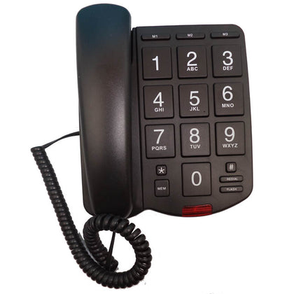 TELEPHONE WITH BIG BUTTONS BLACK BLACK PHONE
