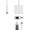 IPHONE ETHERNET LIGHTNING MALE TO RJ45 AND CHARGER PORT ADAPTER