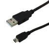 USB CABLE A MALE TO MINI B MALE 5FT BLACK