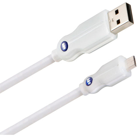 USB CABLE A MALE TO MICRO B MALE 0.5FT WHITE