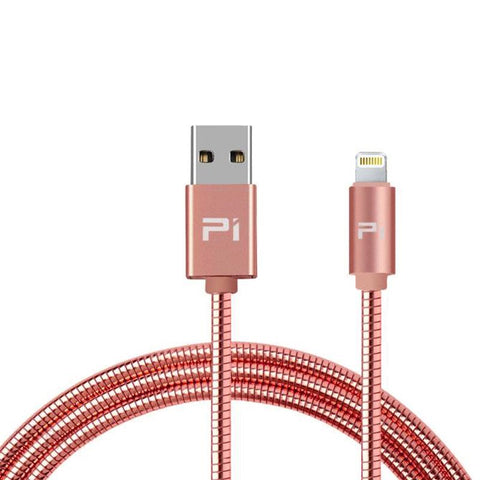 USB CABLE A MALE TO LIGHTNING 8P 3FT ROSE METAL FAST CHARG IPHONE