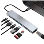 USB C TO 8 IN 1 HDMI ETHERNET USB 3.0/2.0 CARD READER HUB