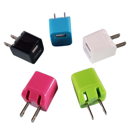 USB WALL CHARGER 5VDC@1A ASSORTED COLOURS