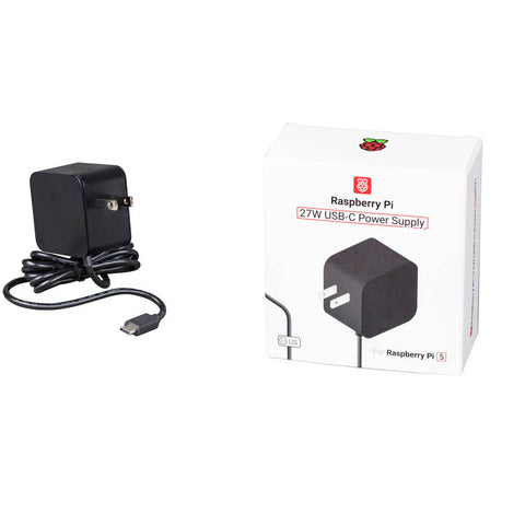 USB-C WALL CHARGER 5.1VDC 5A 27W FOR RASPBERRY PI5